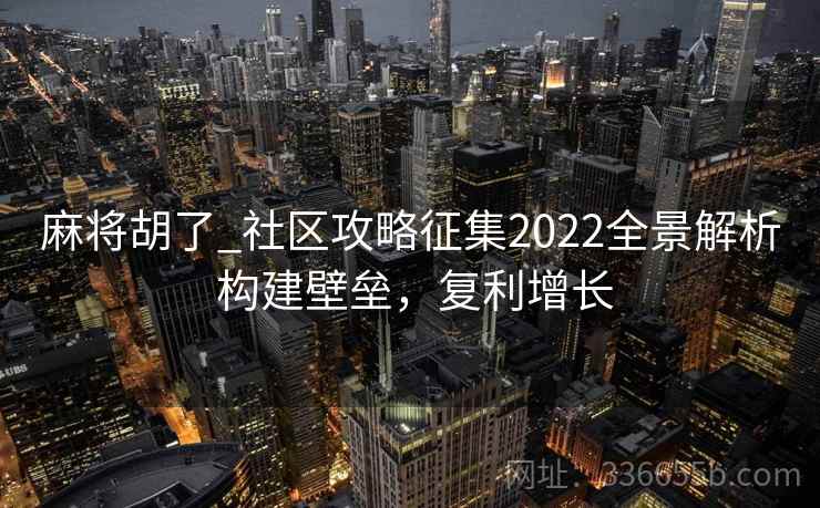 麻将胡了_社区攻略征集2022全景解析 构建壁垒，复利增长