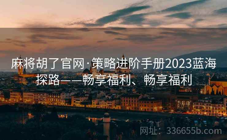 麻将胡了官网·策略进阶手册2023蓝海探路——畅享福利、畅享福利