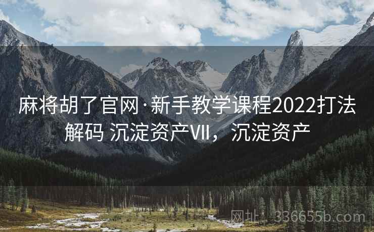 麻将胡了官网·新手教学课程2022打法解码 沉淀资产Ⅶ，沉淀资产