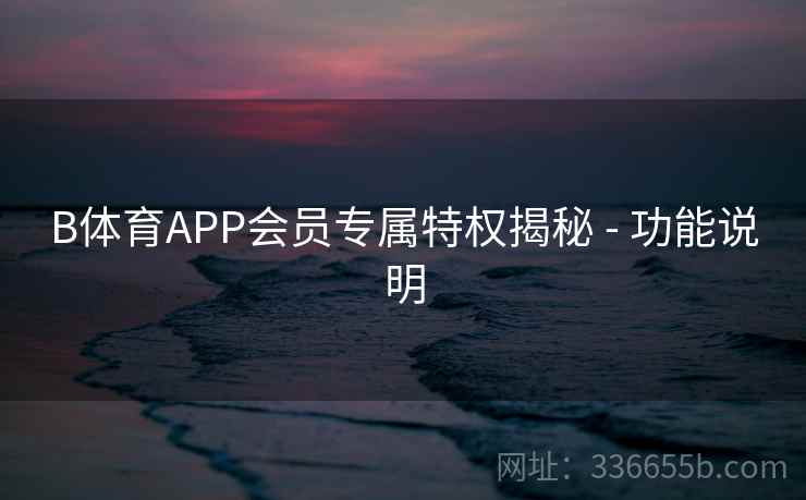 B体育APP会员专属特权揭秘 - 功能说明