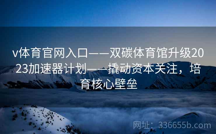 v体育官网入口——双碳体育馆升级2023加速器计划——撬动资本关注，培育核心壁垒