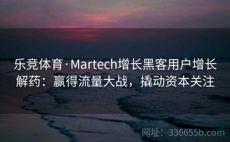 乐竞体育·Martech增长黑客用户增长解药：赢得流量大战，撬动资本关注